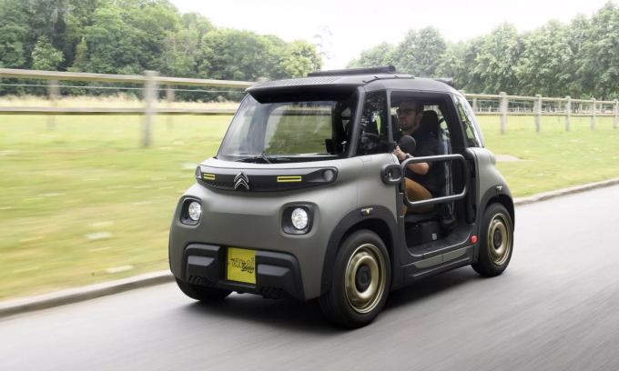 Citroen My Ami Buggy với thiết kế không cửa, chỉ có một khung kim loại. Ảnh: Citroen